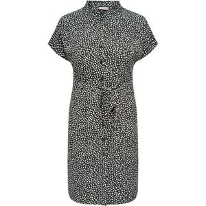 ONLY CARMAKOMA Blousejurk CARDIEGA met All Over Print en Ceintuur Zwart/ Wit