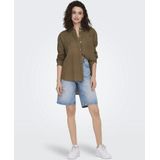 Blouse - Effen - Linnen - Lange Mouw - Losse Pasvorm