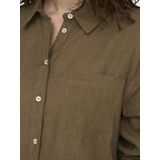 Blouse - Effen - Linnen - Lange Mouw - Losse Pasvorm