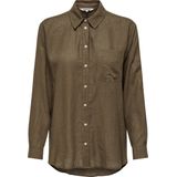 Blouse - Effen - Linnen - Lange Mouw - Losse Pasvorm