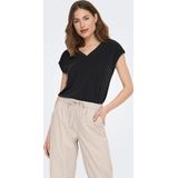 ONLY - T-shirt - Zwart - Modal - Korte Mouwen - V-hals