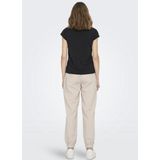 ONLY - T-shirt - Zwart - Modal - Korte Mouwen - V-hals