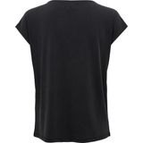 ONLY - T-shirt - Zwart - Modal - Korte Mouwen - V-hals