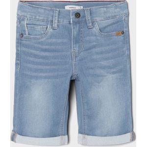 Shorts - Denim - Blauw - Regular Waist - Omvouwbare Zomen
