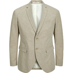 JACK & JONES Jprriviera Linen Blazer Herenjas - Beige, Slim Fit
