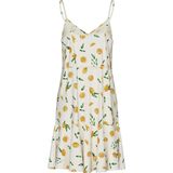 Pieces - Model 'NYA' - Mini-jurk - Getailleerd - V-hals - Tailleband met knopen