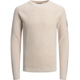 Jack & Jones - Classic Spring Knit Crew Neck - Sweater - Wit - Katoen en Polyester