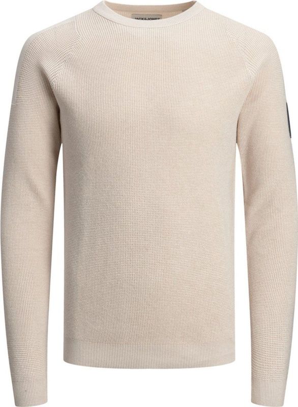 Jack & Jones - Classic Spring Knit Crew Neck - Sweater - Wit - Katoen en Polyester