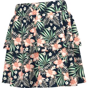 NAME IT KIDS Gebloemde Rok NKFVINAYA van Gerecycled Polyester Donkerblauw/Groen/Zalm