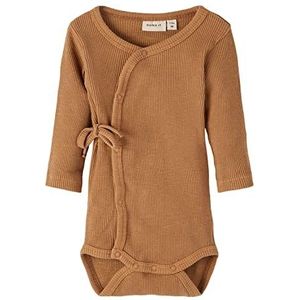 NAME IT Unisex NBNORIB LS WRAP Body, Toast Coconut, 68, Toasted Coconut, 68 cm