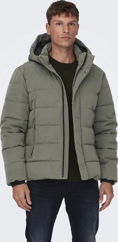 Only & Sons Jas Onscayson Puffa Otw Noos 22019598 Castor Gray Mannen