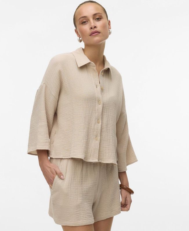 Vmnatali - Overhemd - Cropped - 3/4 Mouwen - Loose Fit