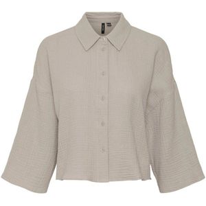 Vero Moda - Blouse - Beige - 100% Katoen - Oversized Pasvorm