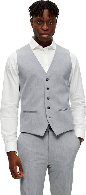 Selected - Liam - Vest - Zwart - 63% Gerecycled Polyester, 31% Viscose, 6% Elastaan