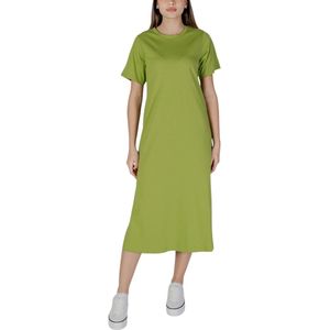 B.Young - Jurk - Lichtblauw - Katoen - Korte Mouwen - Ronde Hals