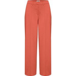 ICHI Wide Leg Pantalon IHKATE van Gerecycled Polyester Koraalrood
