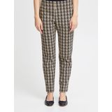 ICHI - Kate - Broek - Beige/Zwart - Tapered - Mid Waist