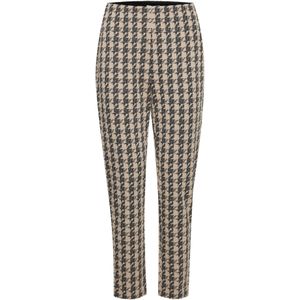 ICHI - Kate - Broek - Beige/Zwart - Tapered - Mid Waist