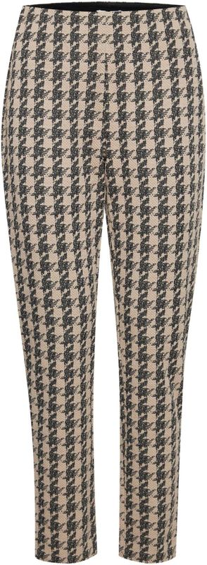 ICHI - Kate - Broek - Beige/Zwart - Tapered - Mid Waist