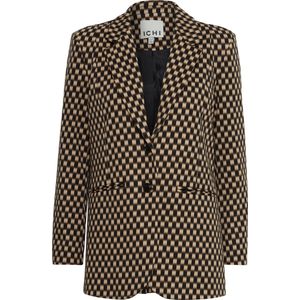 ICHI Dames Ihkate Print Oversize Bl Casual Business Blazer, 202764/Doeskin Checks Aop, M