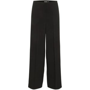 Soaked in Luxury - Slcorinne Wide Long Pants - Broek - Zwart - 78% Polyester 18% Viscose 4% Elastaan