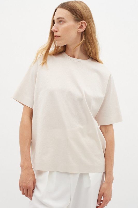 InWear - Boxy Silhouette Tee Top - Beige - Katoen