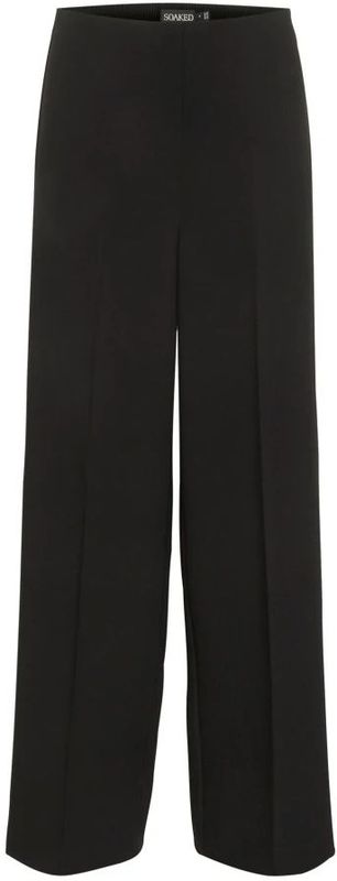 Soaked in Luxury - Slcorinne Wide Long Pants - Broek - Zwart - 78% Polyester 18% Viscose 4% Elastaan