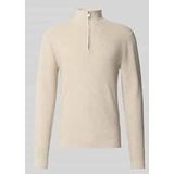 Matinique - Lagoon - Gebreide Herenpullover - Blauw - Katoenmix