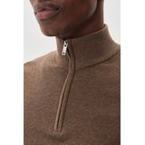 Matinique - Z Trui - Bruin - Halve Zip - Zachte Stof