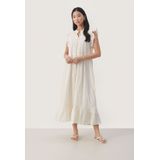 Part Two - Midi-Jurk - Tofu - Polyester - Ruches Mouwen - Ronde Halslijn