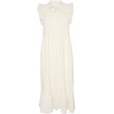 Part Two - Midi-Jurk - Tofu - Polyester - Ruches Mouwen - Ronde Halslijn