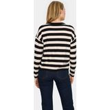 Gebreide Trui - Gestreept - Knitwear - V-hals - Lange Mouw