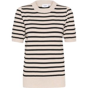 Saint Tropez - Gestreepte Top - Korte Mouwen - Ronde Hals - Gebreid