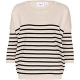 Saint Tropez - Oversized Trui - Gestreept - Ronde Halslijn - 3/4 Mouwen
