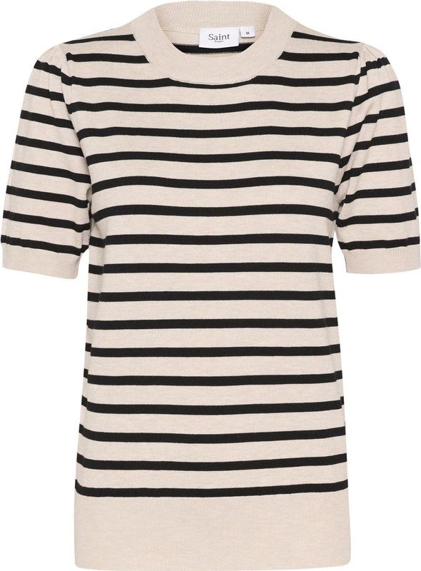 Saint Tropez - Gestreepte Top - Korte Mouwen - Ronde Hals - Gebreid