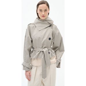 InWear Trenchcoat - Kleur: Neutral Check - Korte Stijl