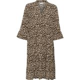 Viscose Tuniekjurk - Dierenprint - Gedrapeerd - Driekwart Mouw