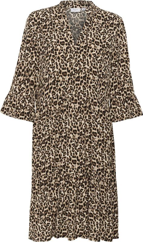 Viscose Tuniekjurk - Dierenprint - Gedrapeerd - Driekwart Mouw