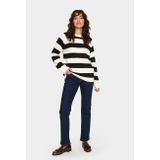 Saint Tropez - Gebreide Trui - Ice Black Stripe - Losvallend Ontwerp