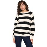 Saint Tropez - Gebreide Trui - Ice Black Stripe - Losvallend Ontwerp