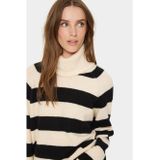 Saint Tropez - Garbiesz Rollneck Pullover - Pullover - Ice Black Stripe - 54% Polyester, 38% Acryl, 5% Wol, 3% Elastaan