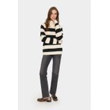 Saint Tropez - Garbiesz Rollneck Pullover - Pullover - Ice Black Stripe - 54% Polyester, 38% Acryl, 5% Wol, 3% Elastaan
