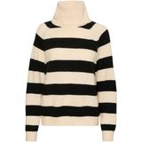 Saint Tropez - Garbiesz Rollneck Pullover - Pullover - Ice Black Stripe - 54% Polyester, 38% Acryl, 5% Wol, 3% Elastaan