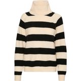 Saint Tropez - Garbiesz Rollneck Pullover - Pullover - Ice Black Stripe - 54% Polyester, 38% Acryl, 5% Wol, 3% Elastaan