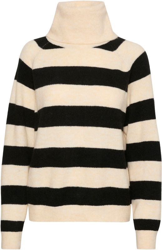 Saint Tropez - Garbiesz Rollneck Pullover - Pullover - Ice Black Stripe - 54% Polyester, 38% Acryl, 5% Wol, 3% Elastaan