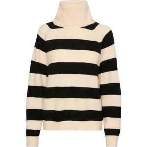 Saint Tropez - Garbiesz Rollneck Pullover - Pullover - Ice Black Stripe - 54% Polyester, 38% Acryl, 5% Wol, 3% Elastaan