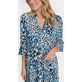 SAINT TROPEZ - Eda - Tuniekjurk - Azuur - Dierenprint