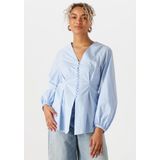 InWear Blouse Blauw - Effen - V-hals