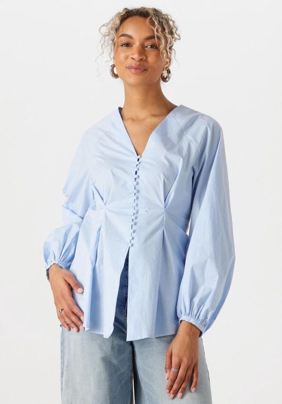 InWear Blouse Blauw - Effen - V-hals