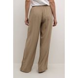 Kaffe Dames casual broek elastische taille brede pijpen volledige lengte zakken dames, Chinchilla, 32